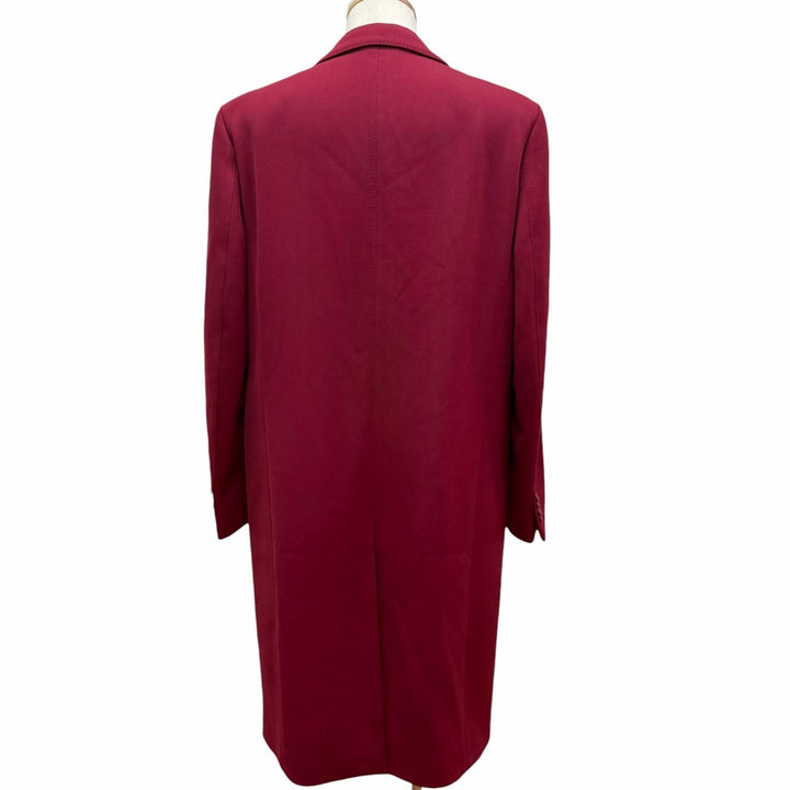 Excellent ETRO Chester coat Jungle print lining Bordeaux wool mens 50