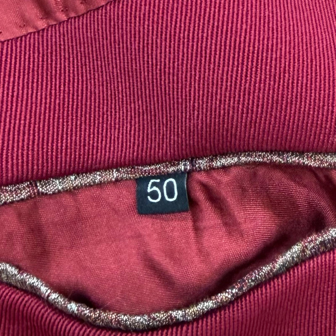 Excellent ETRO Chester coat Jungle print lining Bordeaux wool mens 50