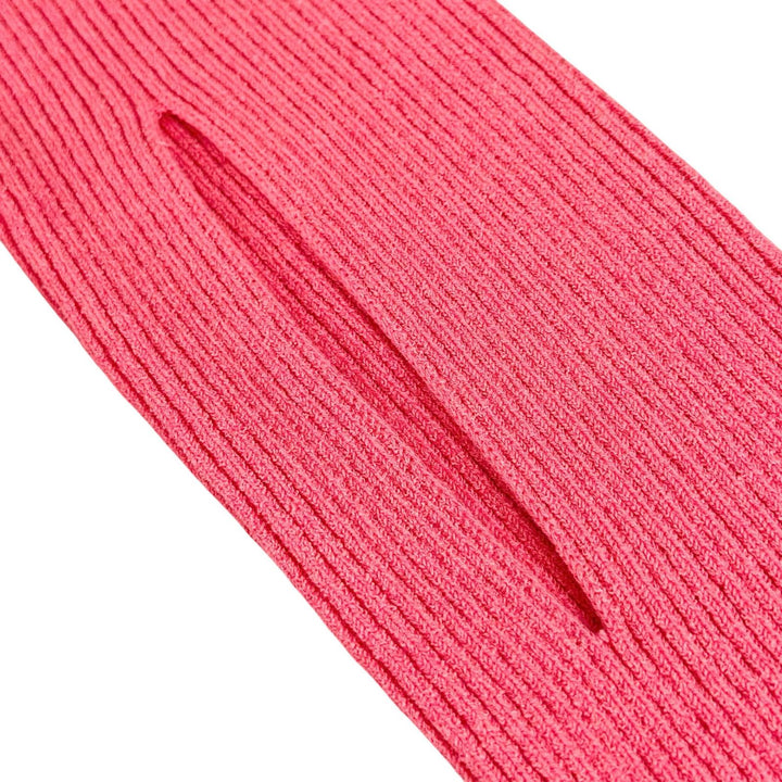 Pristine FENDI cardigan FF logo slit rib knit pink cotton Women 40 FZC963