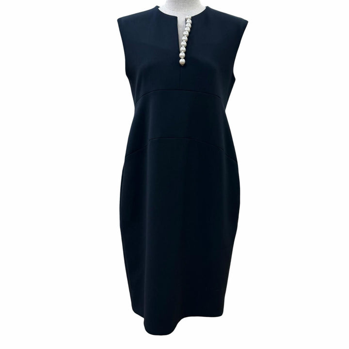 Pristine YOKO CHAN one piece Sleeveless with fake pearls Dark navy 40