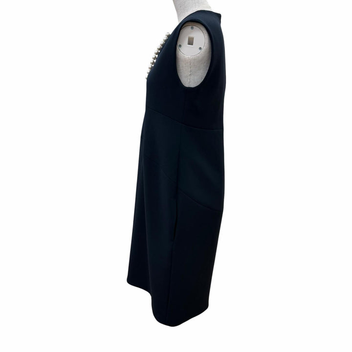 Pristine YOKO CHAN one piece Sleeveless with fake pearls Dark navy 40