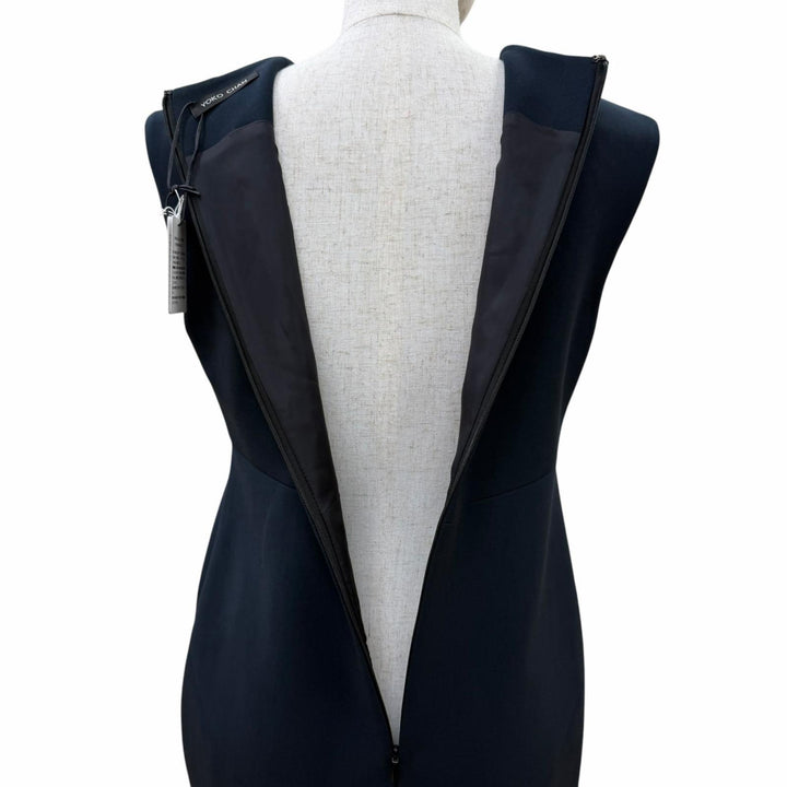 Pristine YOKO CHAN one piece Sleeveless with fake pearls Dark navy 40
