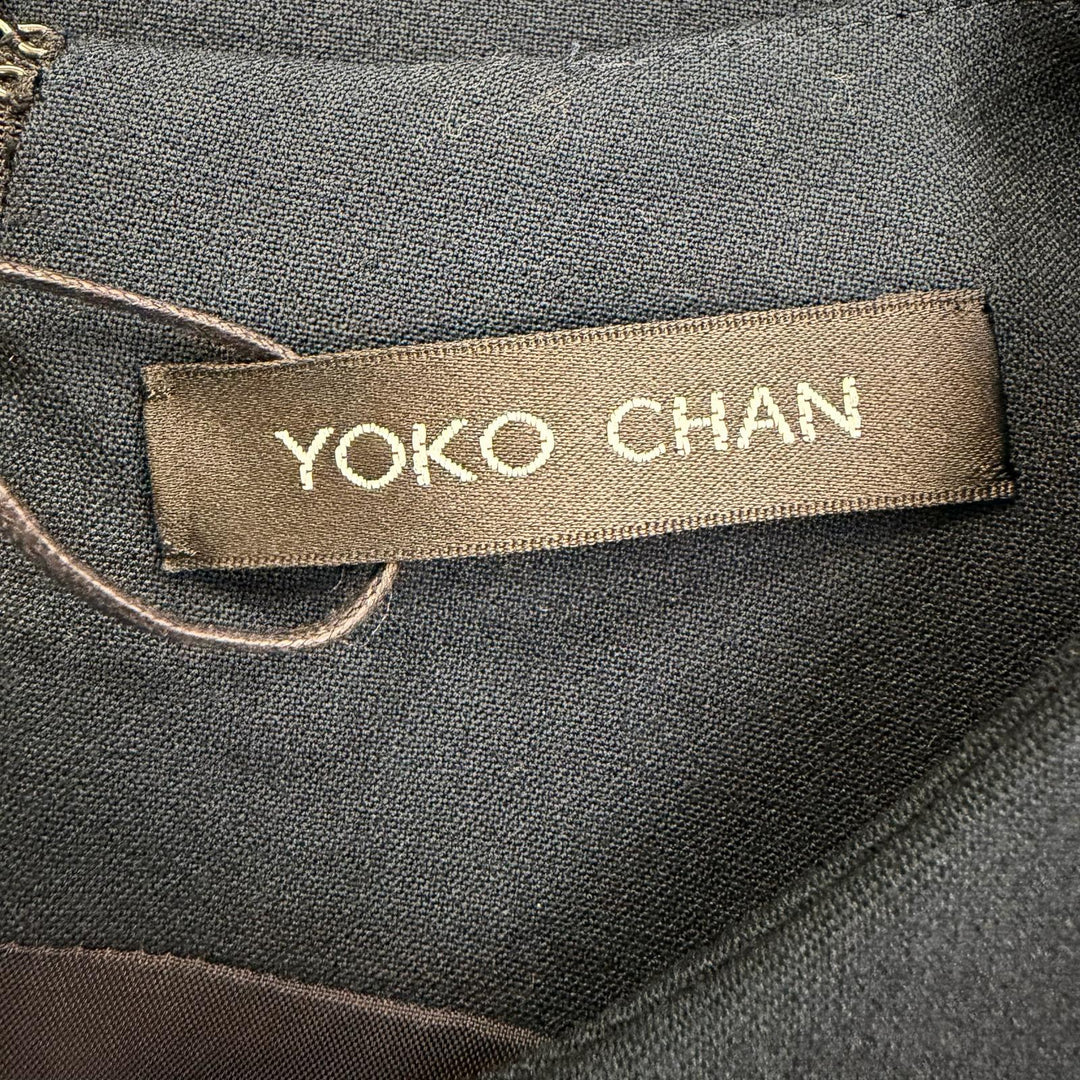 Pristine YOKO CHAN one piece Sleeveless with fake pearls Dark navy 40