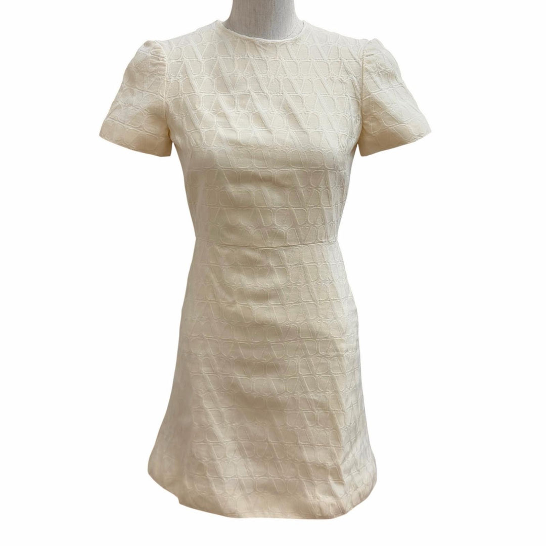 Excellent VALENTINO dress Ivory wool Women 36 4B3VA2388G5