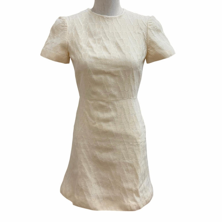 Excellent VALENTINO dress Ivory wool Women 36 4B3VA2388G5