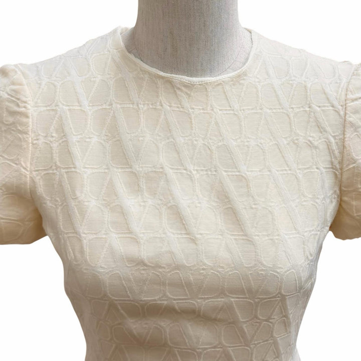 Excellent VALENTINO dress Ivory wool Women 36 4B3VA2388G5