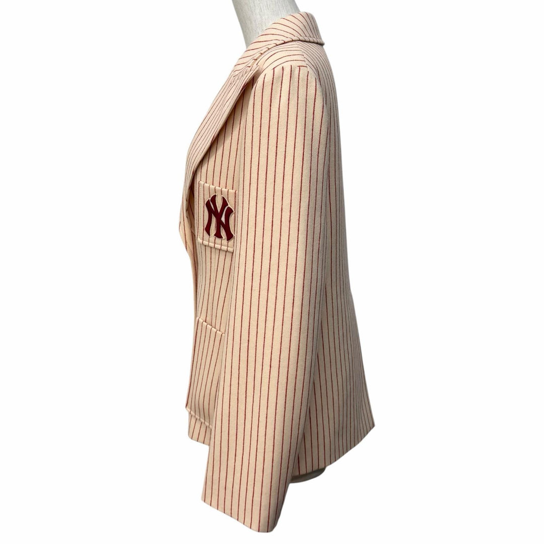 Excellent GUCCI New York Yankees Jacket beige wool Women 40 542267