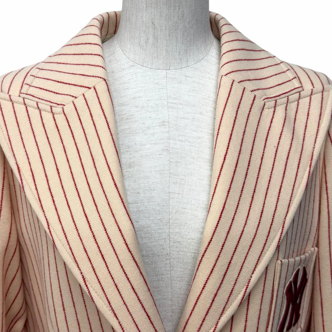 Excellent GUCCI New York Yankees Jacket beige wool Women 40 542267