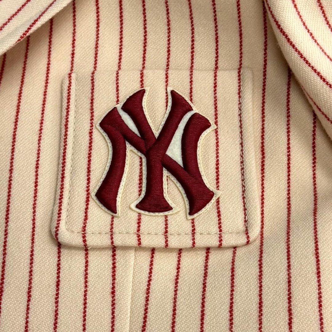 Excellent GUCCI New York Yankees Jacket beige wool Women 40 542267