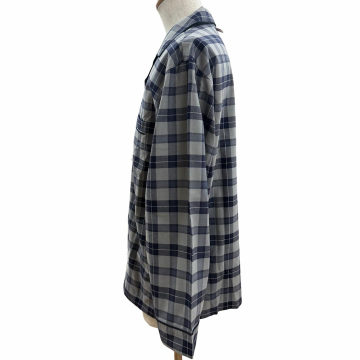 Pristine THOM BROWNE Long sleeve shirt Tartan check pajamas Navy