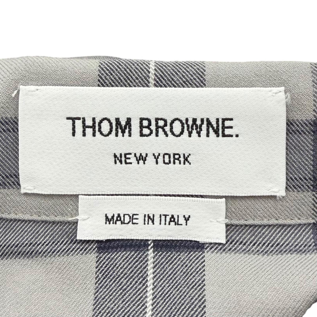 Pristine THOM BROWNE Long sleeve shirt Tartan check pajamas Navy