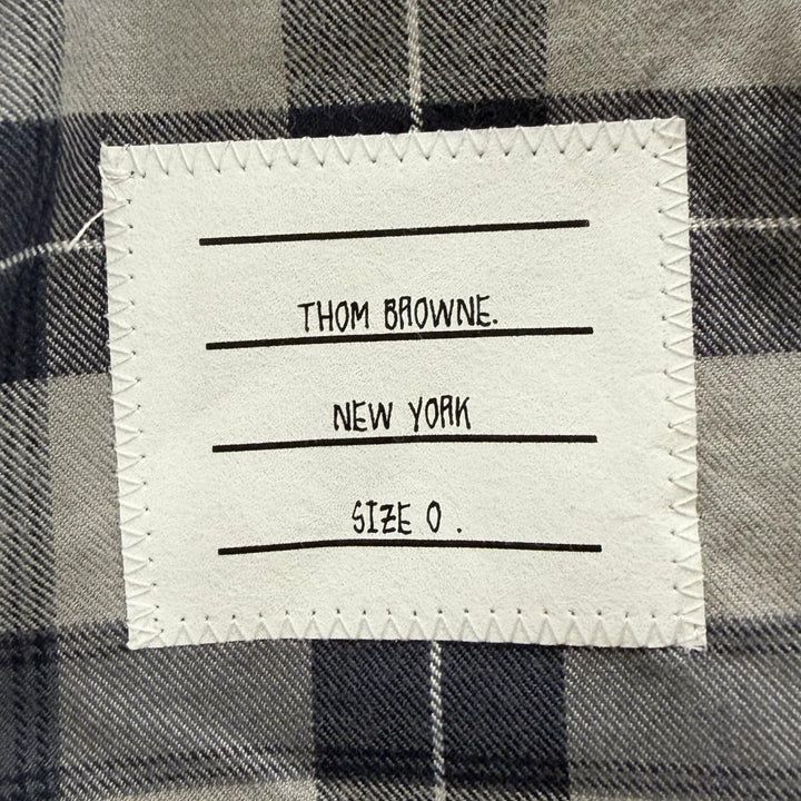 Pristine THOM BROWNE Long sleeve shirt Tartan check pajamas Navy