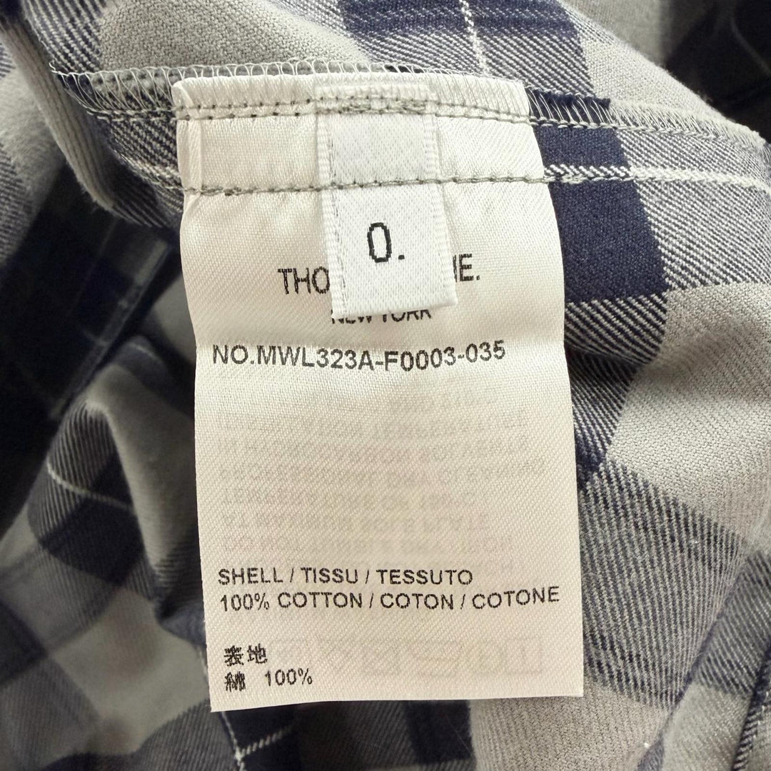 Pristine THOM BROWNE Long sleeve shirt Tartan check pajamas Navy