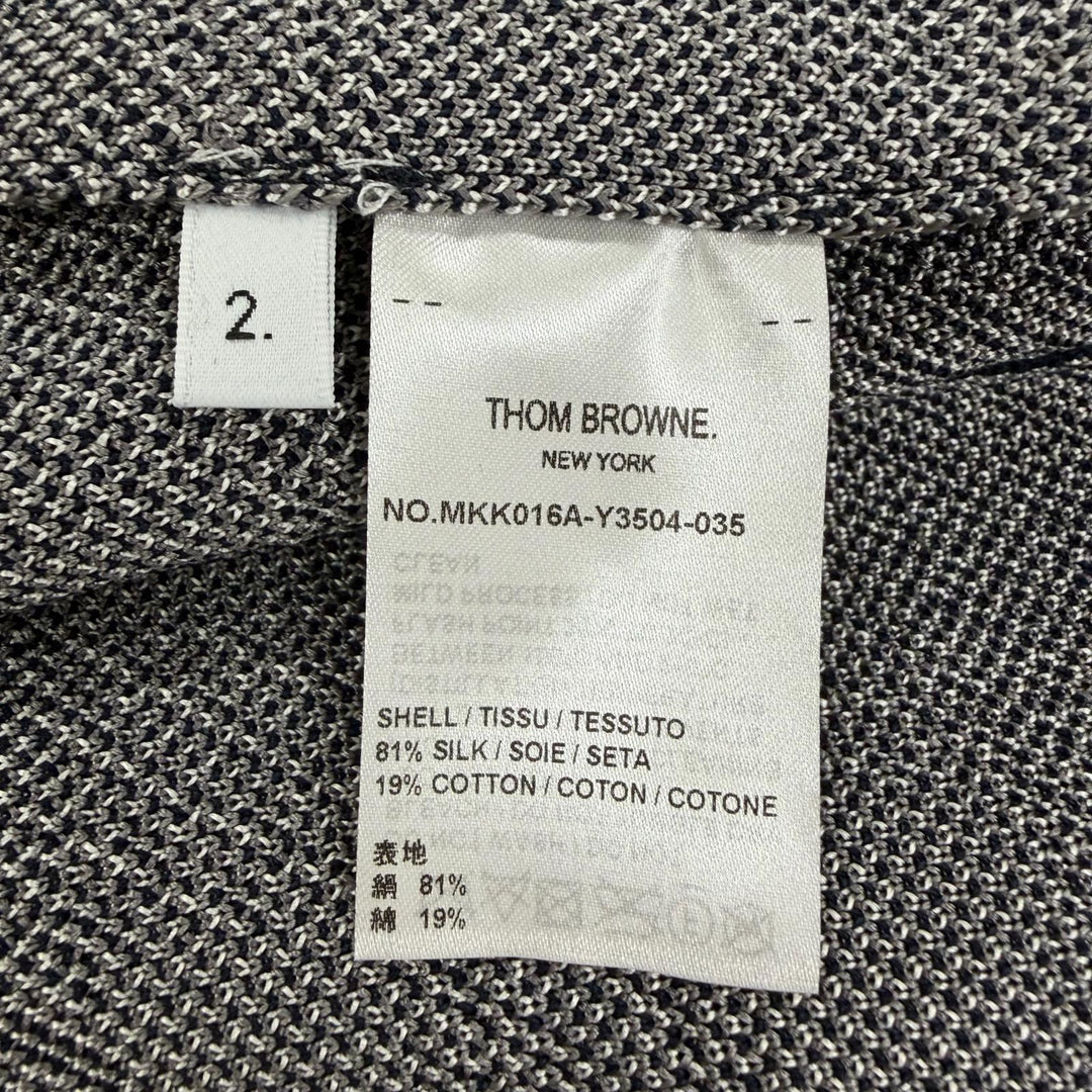 Excellent THOM BROWNE Pleated skirt Check Pattern gray silk 2 MKK016A-Y3504-035