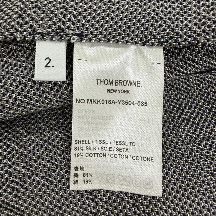 Excellent THOM BROWNE Pleated skirt Check Pattern gray silk 2 MKK016A-Y3504-035