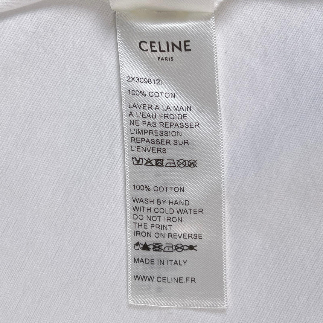 Great CELINE Short sleeve T-shirt David Kramer white cotton mens S 2X309812I