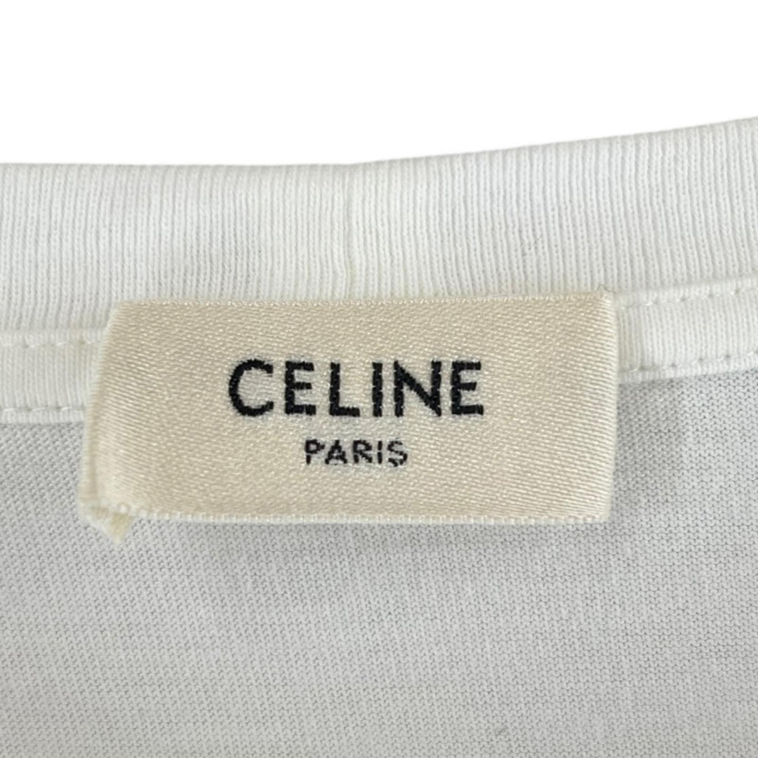 Great CELINE Short sleeve T-shirt David Kramer white cotton mens S 2X309812I