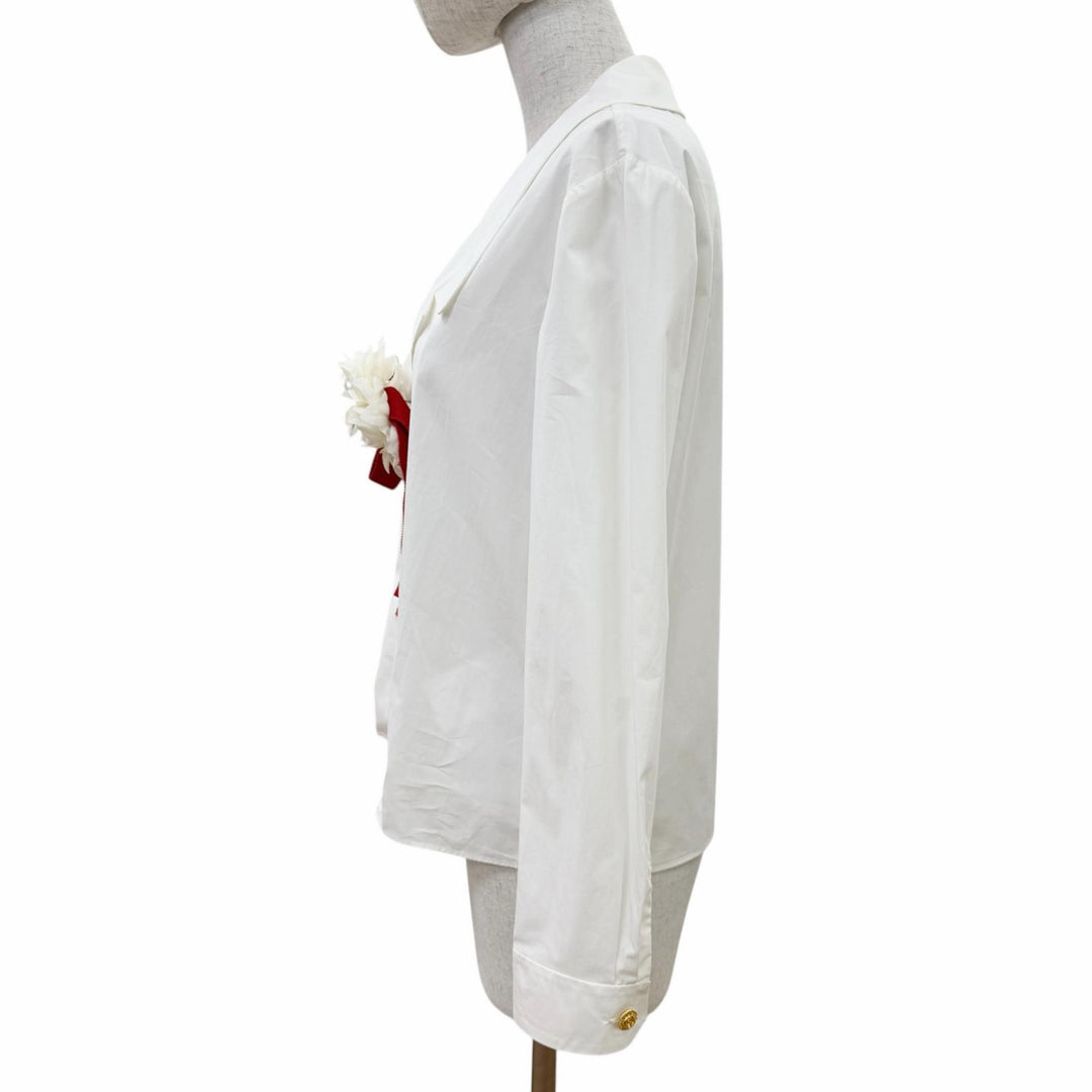 Excellent GUCCI Long sleeve shirt interlocking G pattern, flower brooch.36