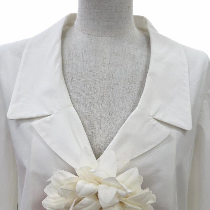Excellent GUCCI Long sleeve shirt interlocking G pattern, flower brooch.36
