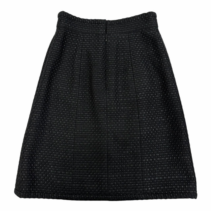 Great CHANEL skirt COCO Button Tweed black cotton Women 38 P53154V39572