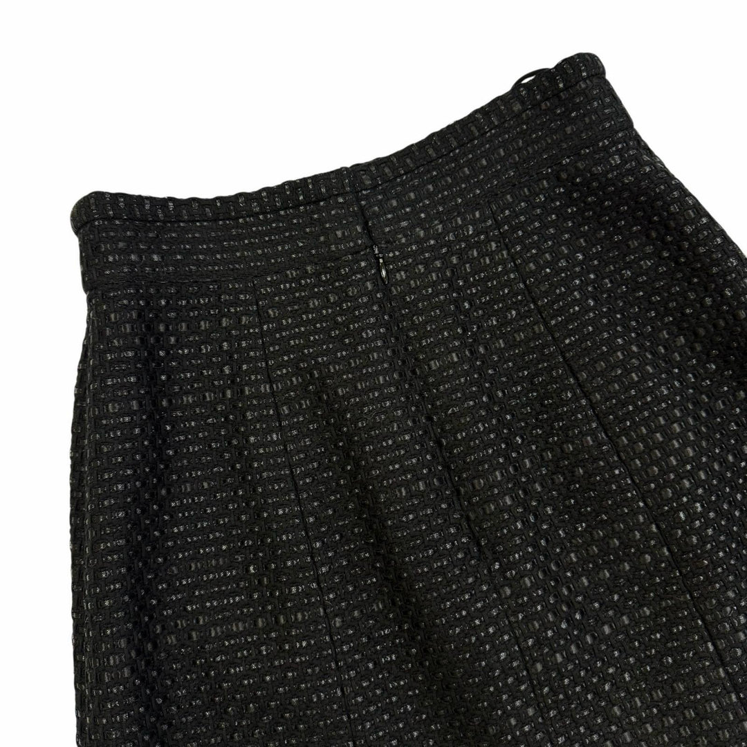 Great CHANEL skirt COCO Button Tweed black cotton Women 38 P53154V39572