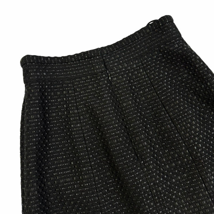 Great CHANEL skirt COCO Button Tweed black cotton Women 38 P53154V39572