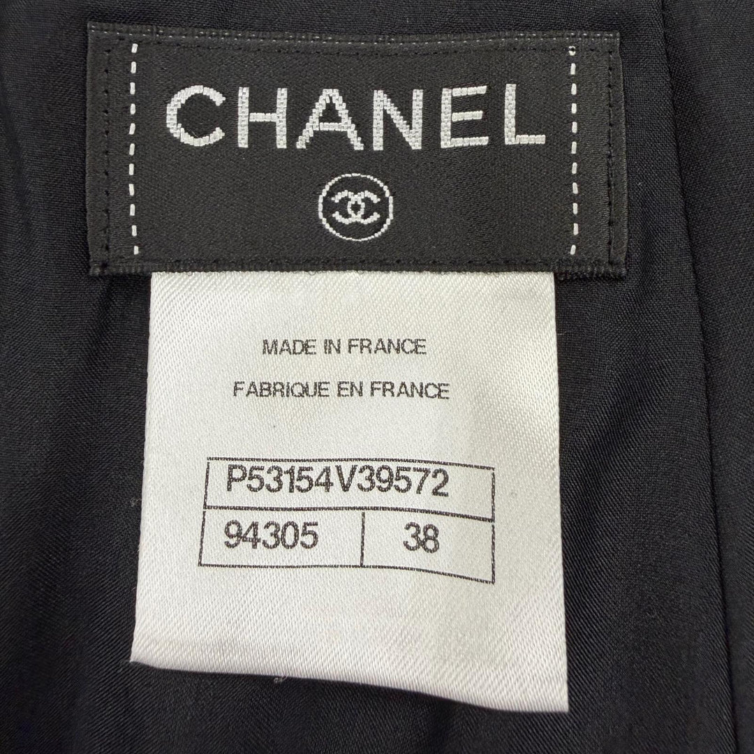 Great CHANEL skirt COCO Button Tweed black cotton Women 38 P53154V39572