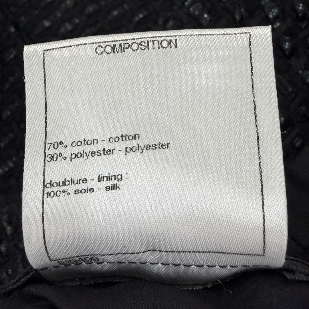 Great CHANEL skirt COCO Button Tweed black cotton Women 38 P53154V39572