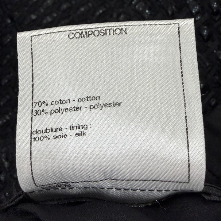 Great CHANEL skirt COCO Button Tweed black cotton Women 38 P53154V39572