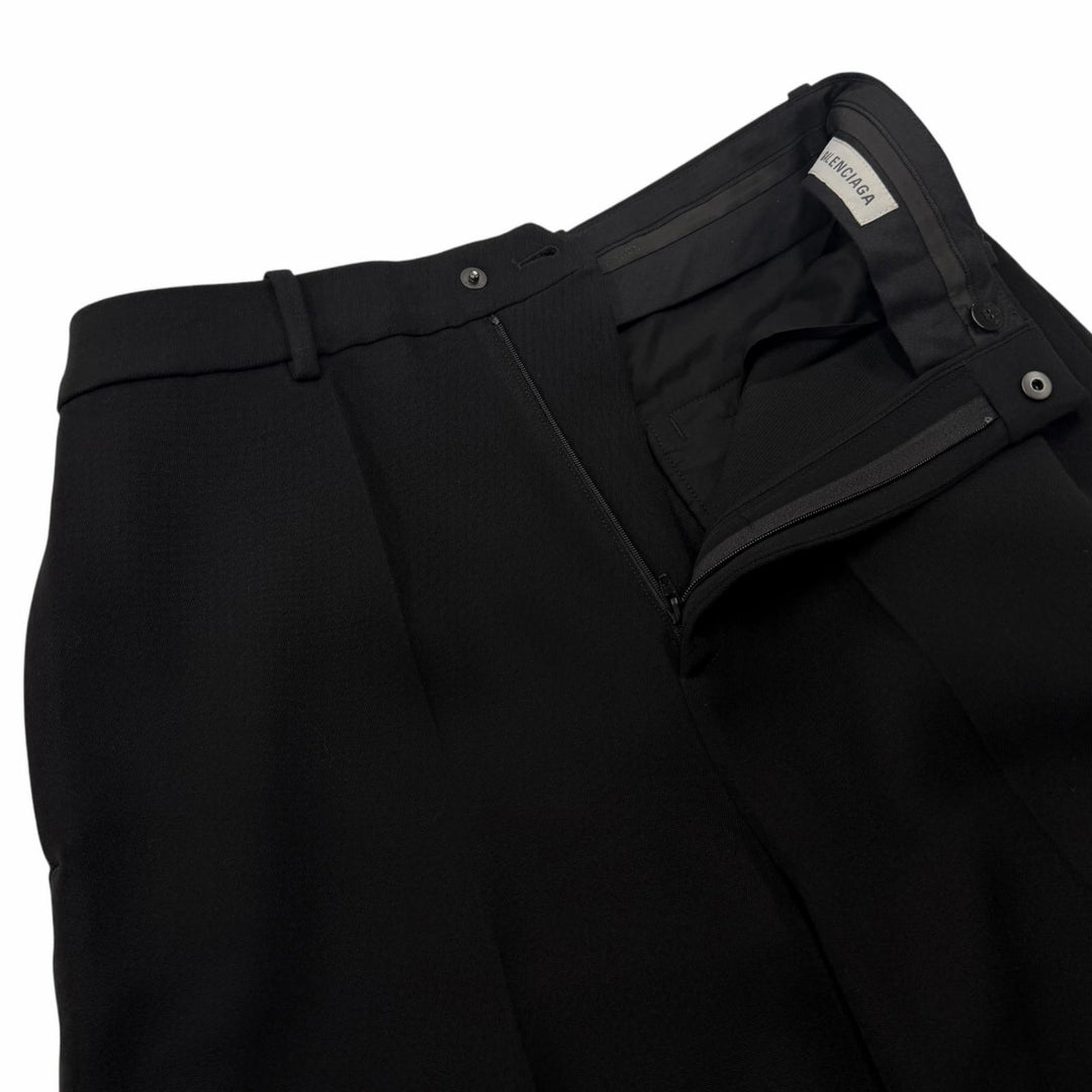 Excellent BALENCIAGA Pants Bermuda shorts black wool mens 38 872538