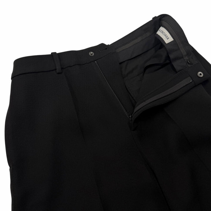 Excellent BALENCIAGA Pants Bermuda shorts black wool mens 38 872538