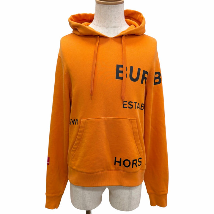 Discounted Great BURBERRY hoodie Horseferry print pullover Orange cotton
