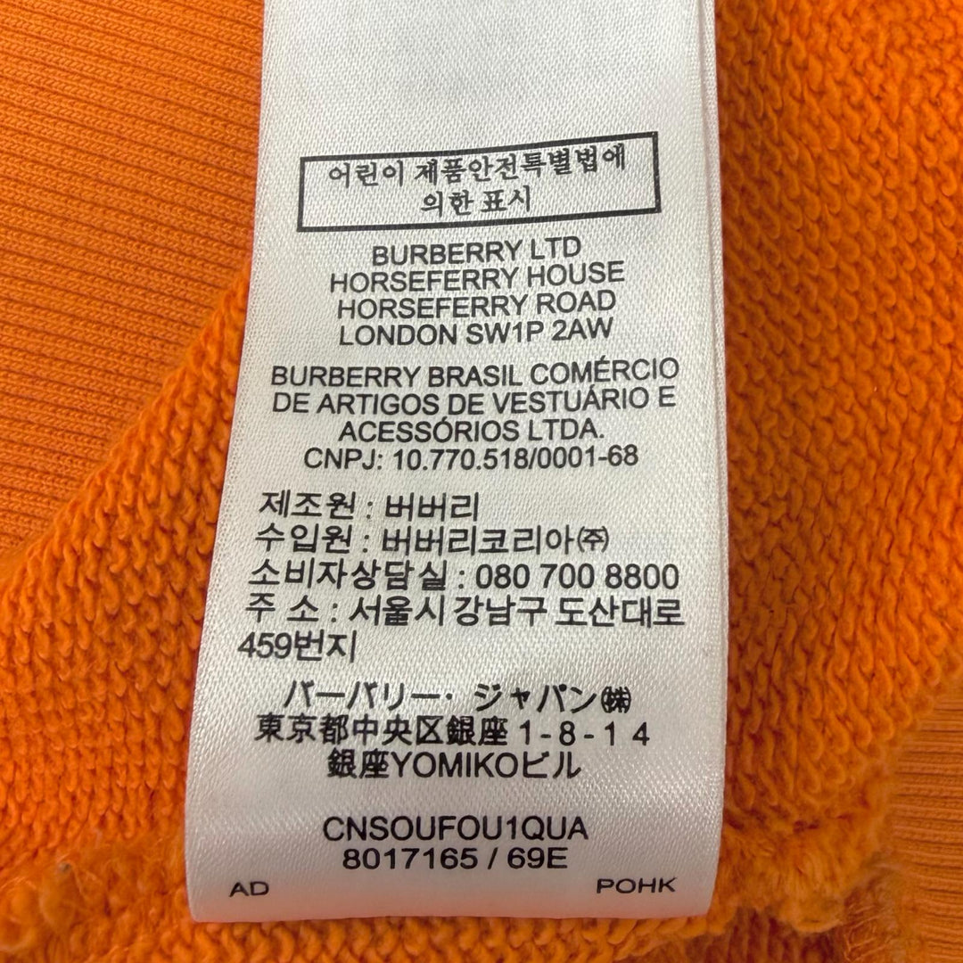 Discounted Great BURBERRY hoodie Horseferry print pullover Orange cotton