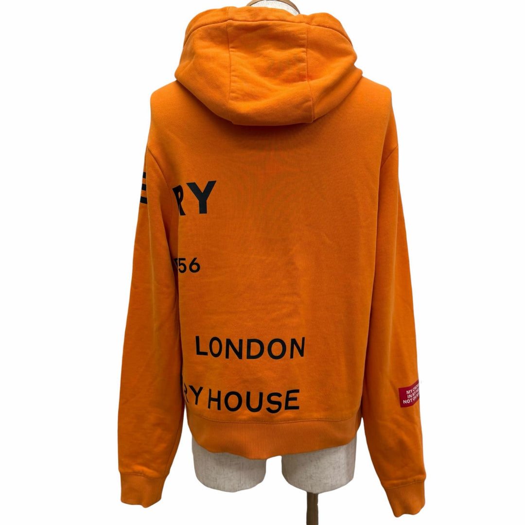 Discounted Great BURBERRY hoodie Horseferry print pullover Orange cotton