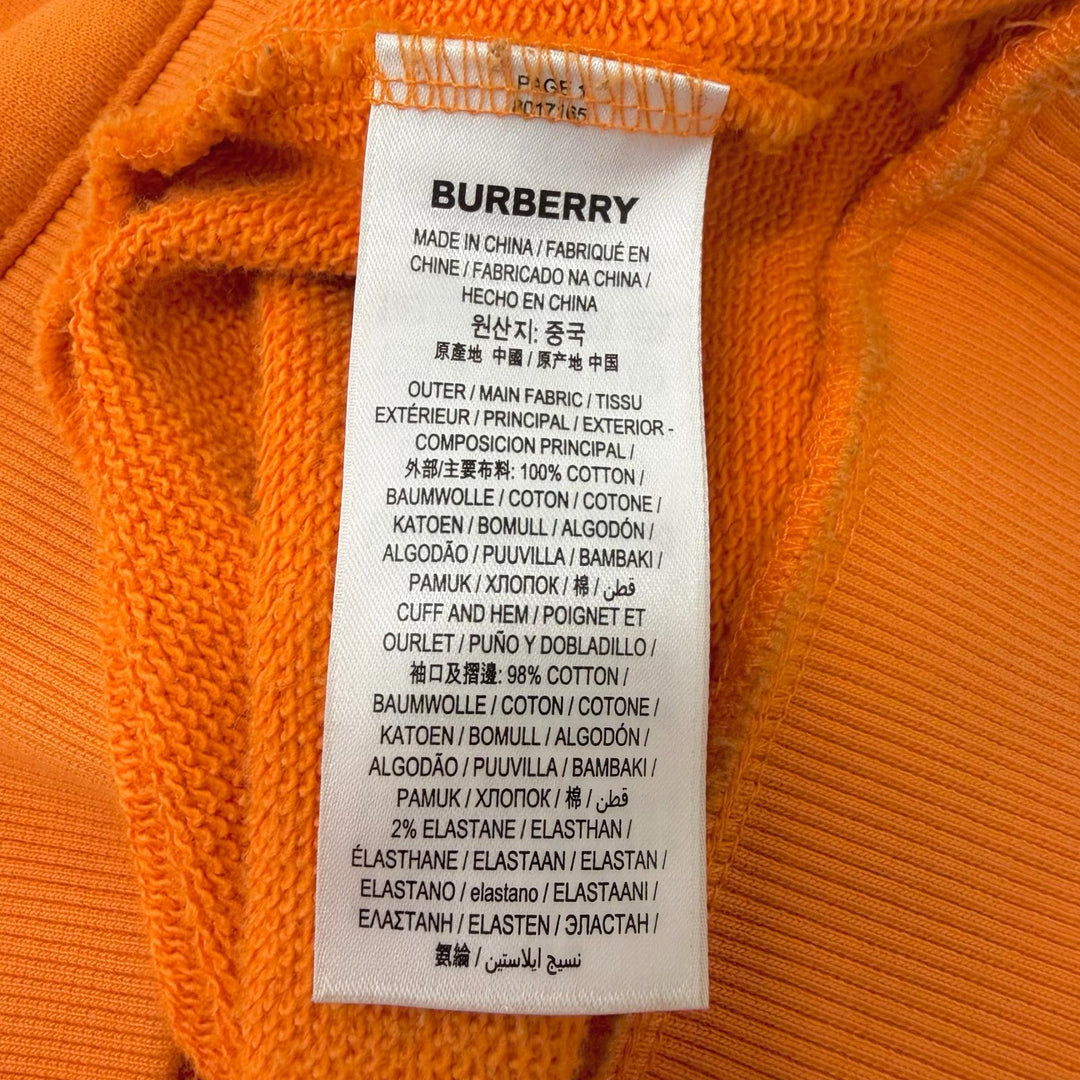 Discounted Great BURBERRY hoodie Horseferry print pullover Orange cotton