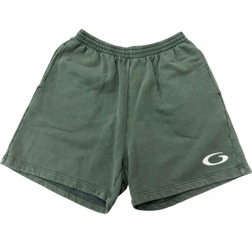 Discounted Great BALENCIAGA Pants Embroidered Washed Sweat Shorts green