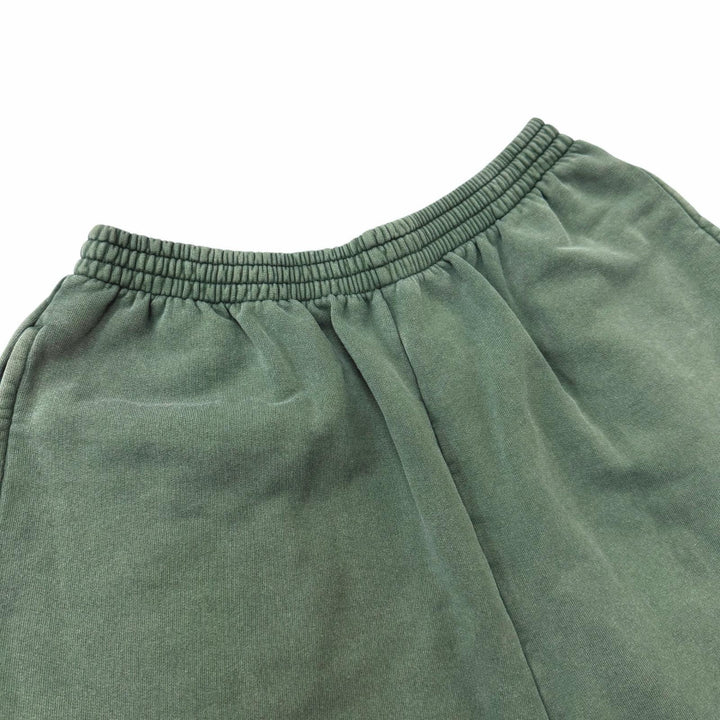 Discounted Great BALENCIAGA Pants Embroidered Washed Sweat Shorts green