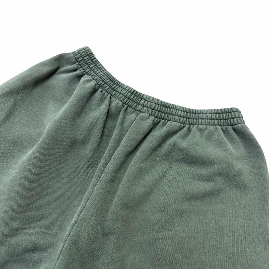 Discounted Great BALENCIAGA Pants Embroidered Washed Sweat Shorts green