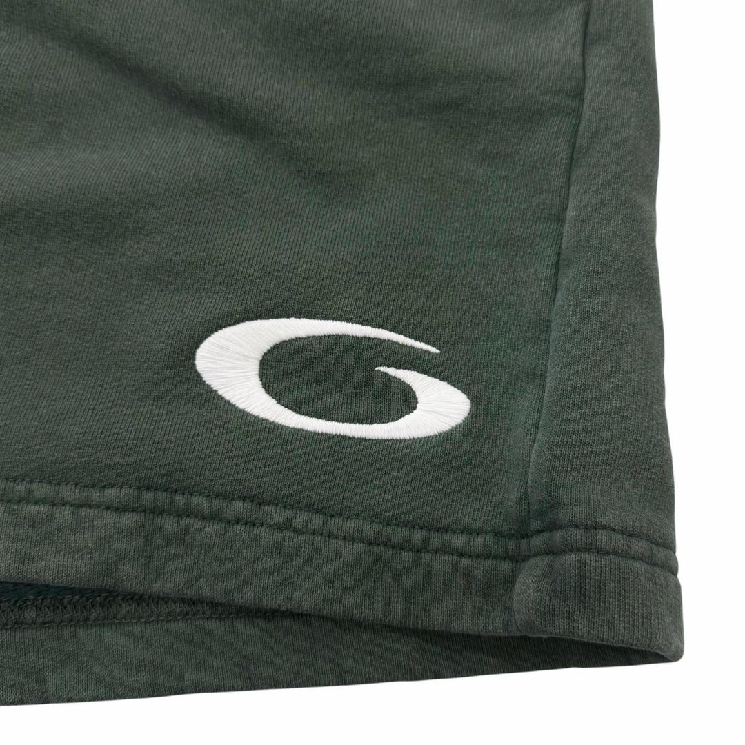 Discounted Great BALENCIAGA Pants Embroidered Washed Sweat Shorts green