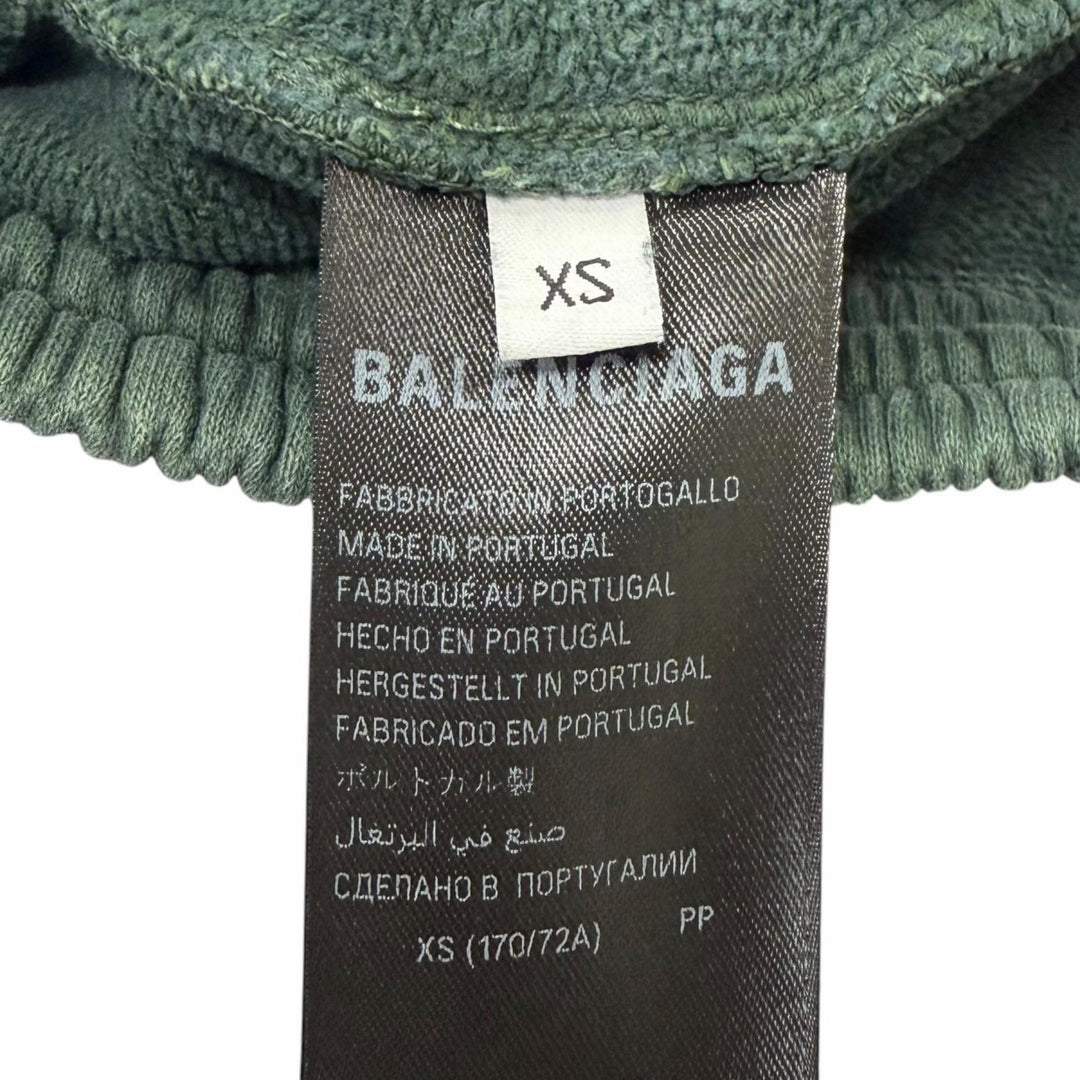 Discounted Great BALENCIAGA Pants Embroidered Washed Sweat Shorts green