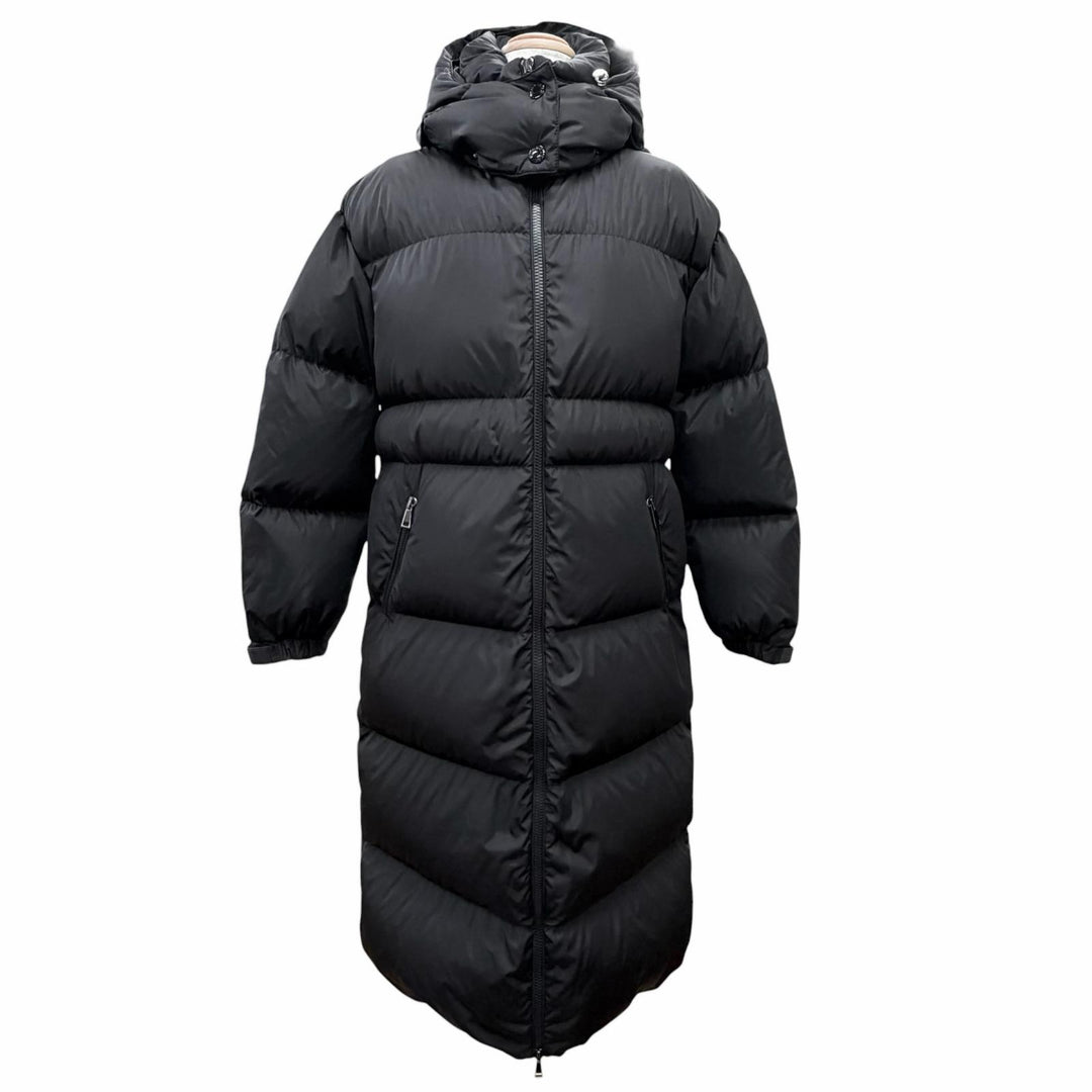 Great MONCLER down coat TIAM Logo patch hooded long black 0 F20931D52800