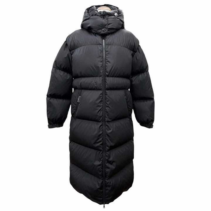 Great MONCLER down coat TIAM Logo patch hooded long black 0 F20931D52800