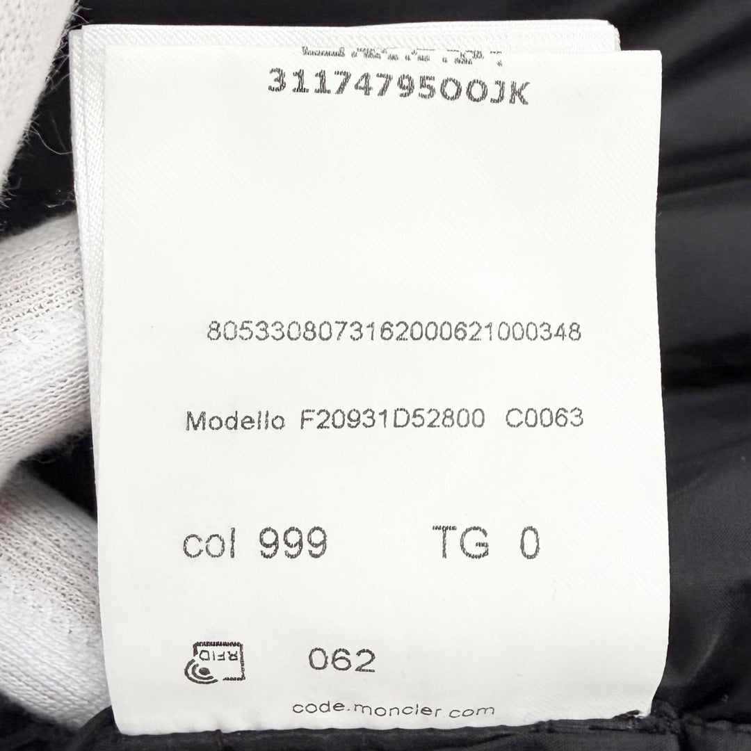 Great MONCLER down coat TIAM Logo patch hooded long black 0 F20931D52800