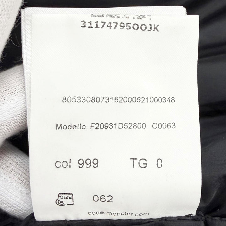 Great MONCLER down coat TIAM Logo patch hooded long black 0 F20931D52800