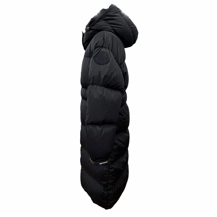 Great MONCLER down coat TIAM Logo patch hooded long black 0 F20931D52800
