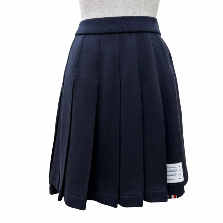 Excellent THOM BROWNE Pleated skirt Navy cotton Women 38 FJK053A-06931-415