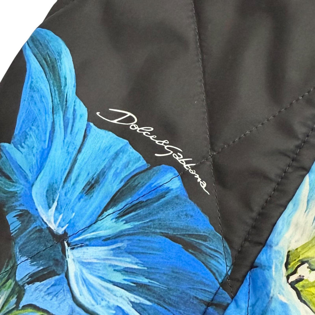 Excellent DOLCE&GABBANA coat Floral print, leopard print lining, collarless, 40