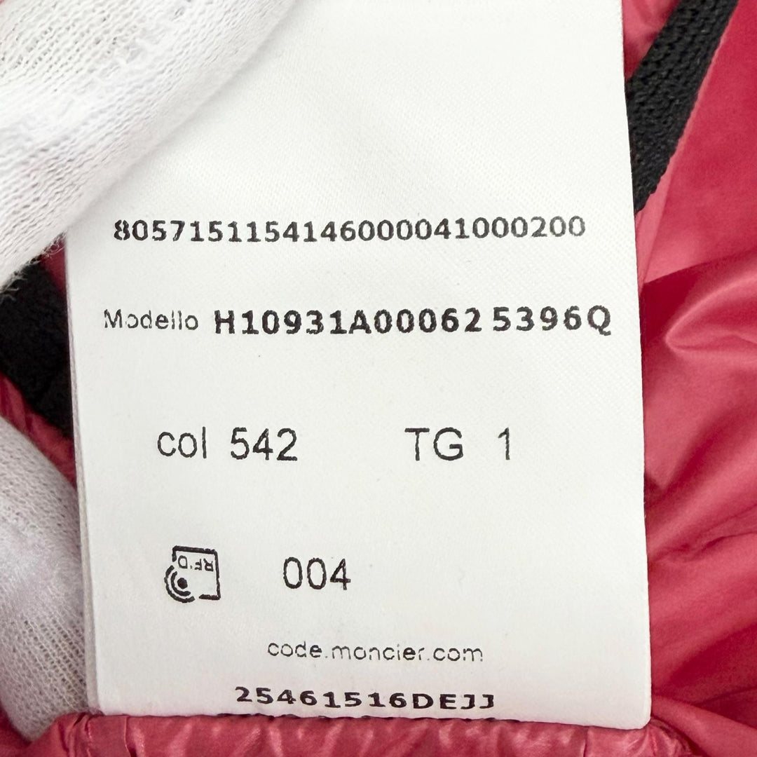 Great MONCLER Down vest GLYCO Logo patch, hooded, jacket pink 1 H10931A00062