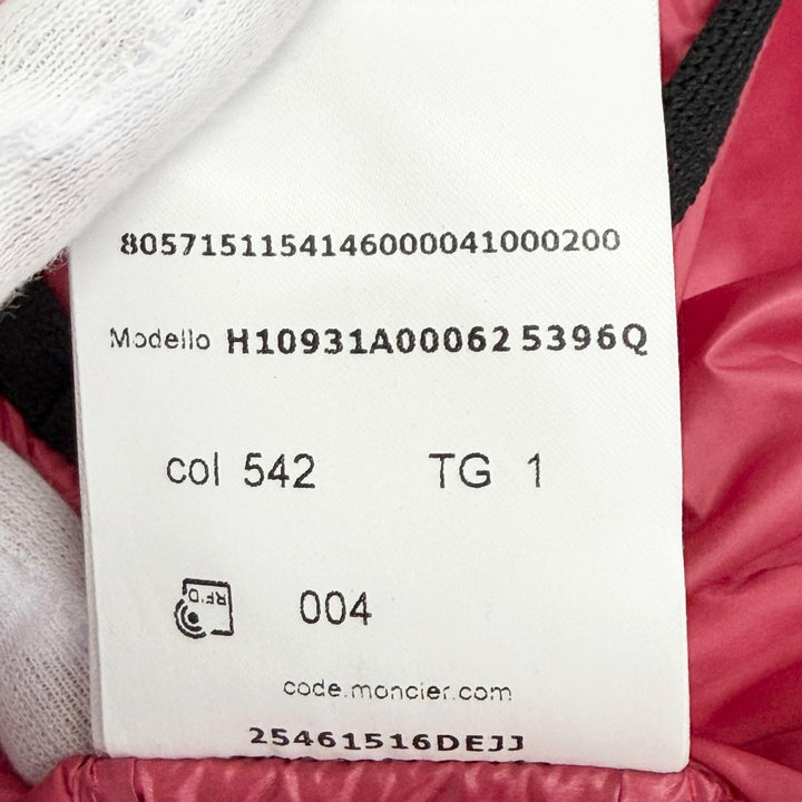 Great MONCLER Down vest GLYCO Logo patch, hooded, jacket pink 1 H10931A00062