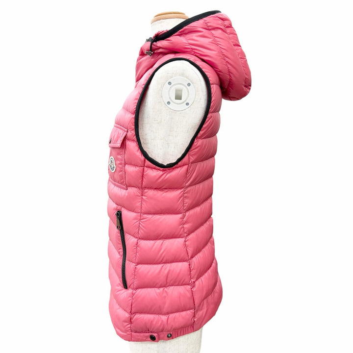 Great MONCLER Down vest GLYCO Logo patch, hooded, jacket pink 1 H10931A00062
